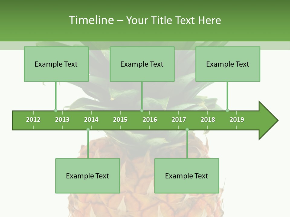 A Pineapple On A White And Green Background PowerPoint Template