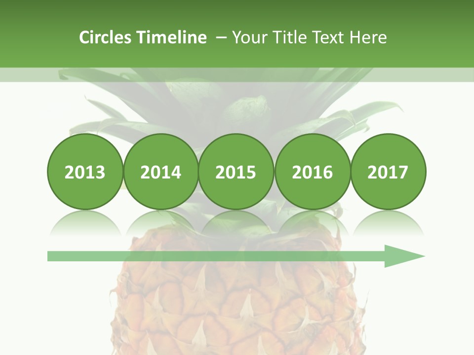 A Pineapple On A White And Green Background PowerPoint Template