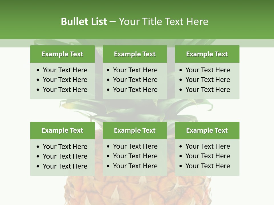 A Pineapple On A White And Green Background PowerPoint Template