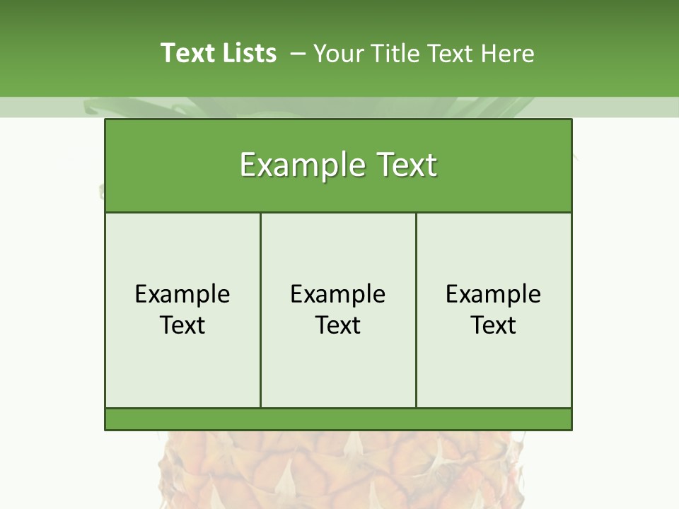 A Pineapple On A White And Green Background PowerPoint Template