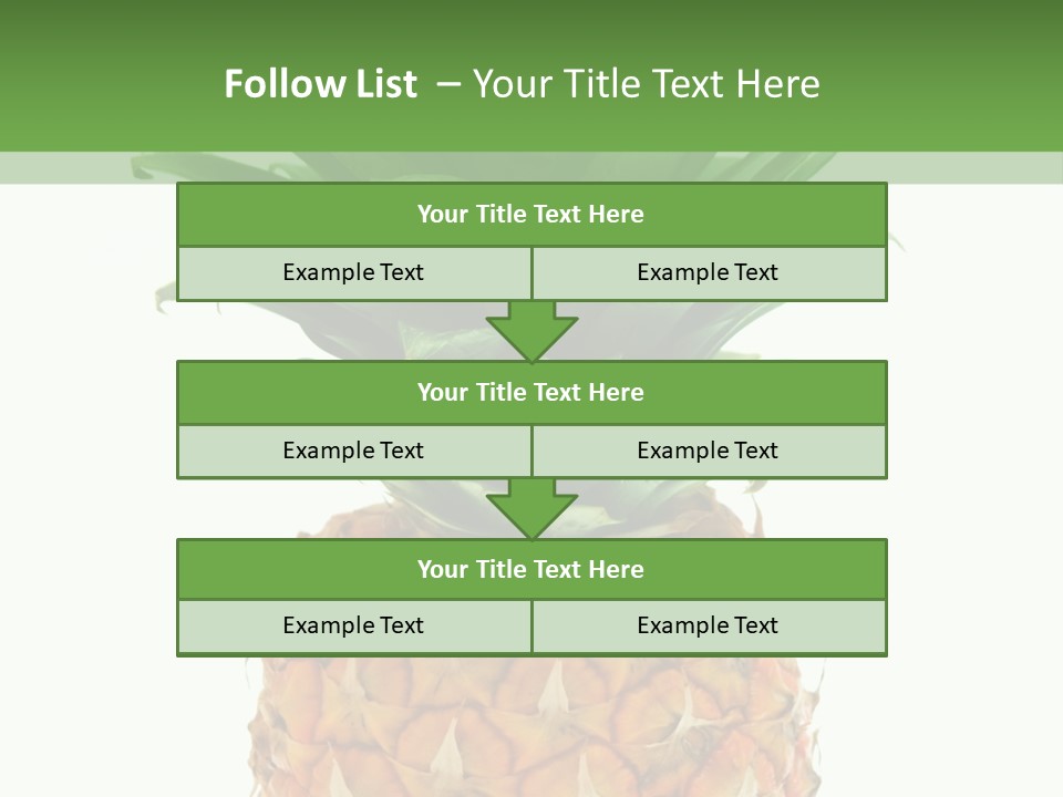 A Pineapple On A White And Green Background PowerPoint Template