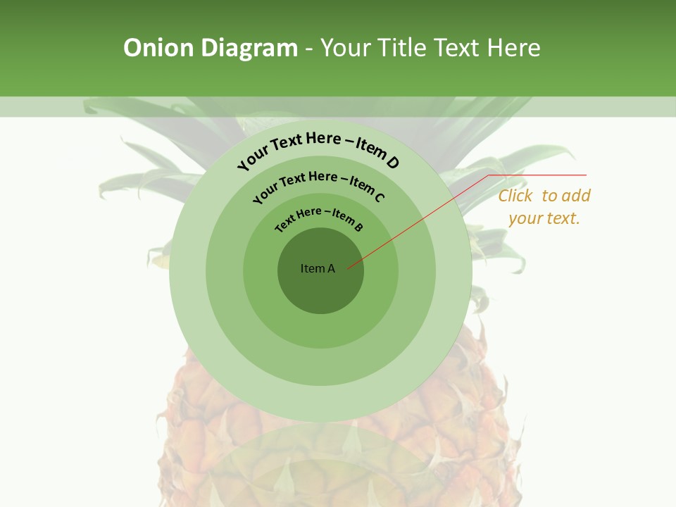 A Pineapple On A White And Green Background PowerPoint Template