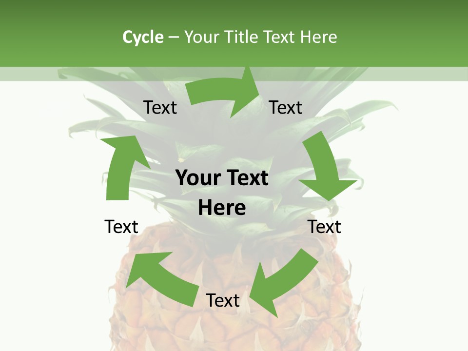 A Pineapple On A White And Green Background PowerPoint Template