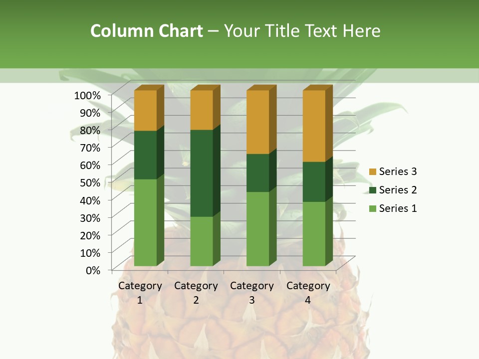 A Pineapple On A White And Green Background PowerPoint Template