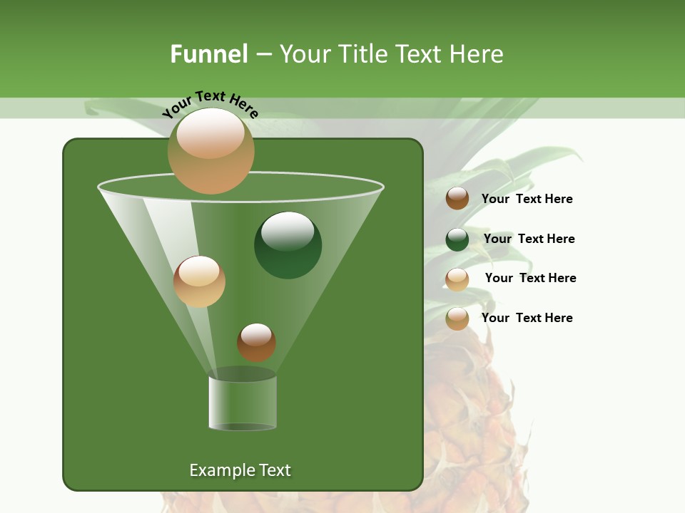 A Pineapple On A White And Green Background PowerPoint Template