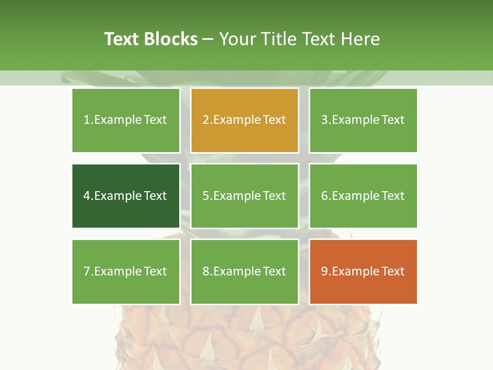 A Pineapple On A White And Green Background PowerPoint Template