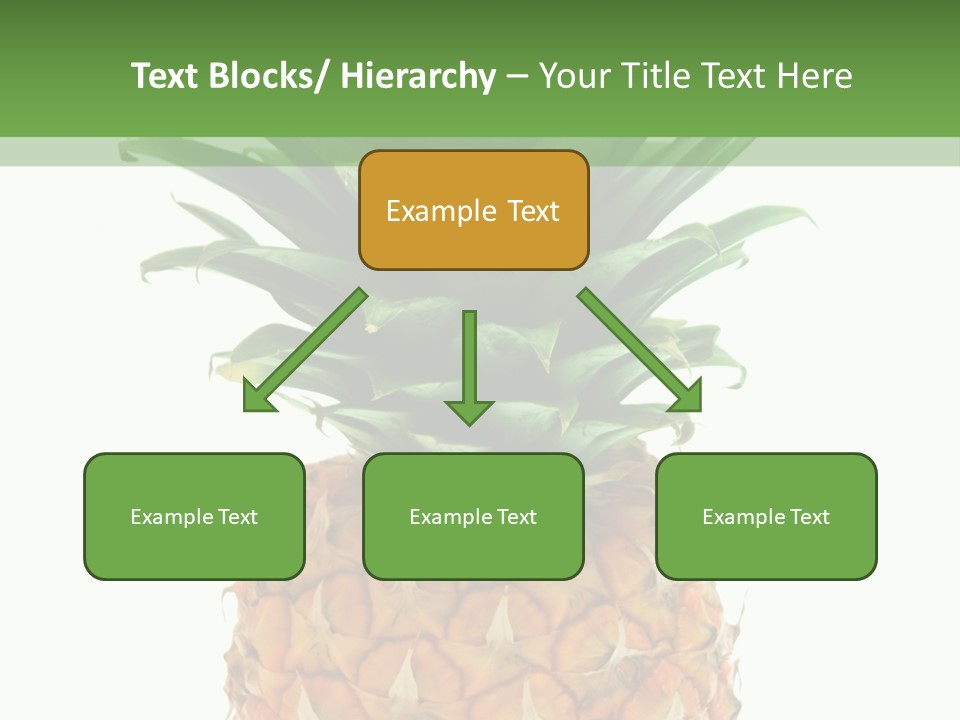 A Pineapple On A White And Green Background PowerPoint Template