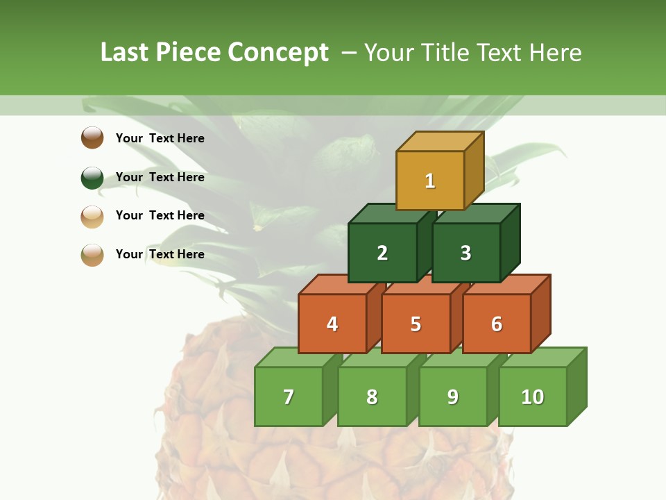 A Pineapple On A White And Green Background PowerPoint Template