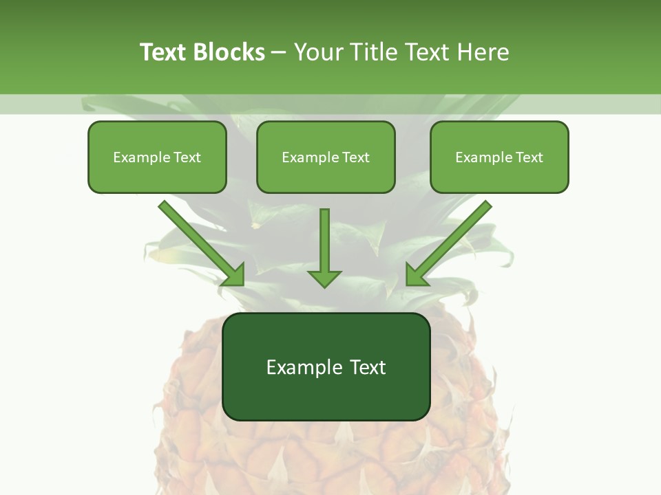 A Pineapple On A White And Green Background PowerPoint Template