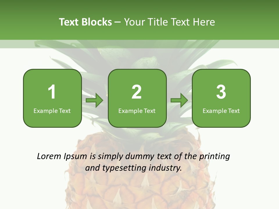 A Pineapple On A White And Green Background PowerPoint Template
