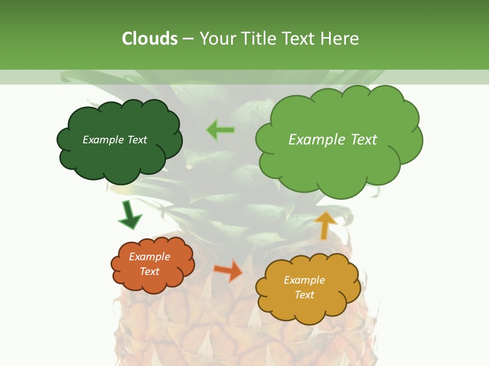 A Pineapple On A White And Green Background PowerPoint Template