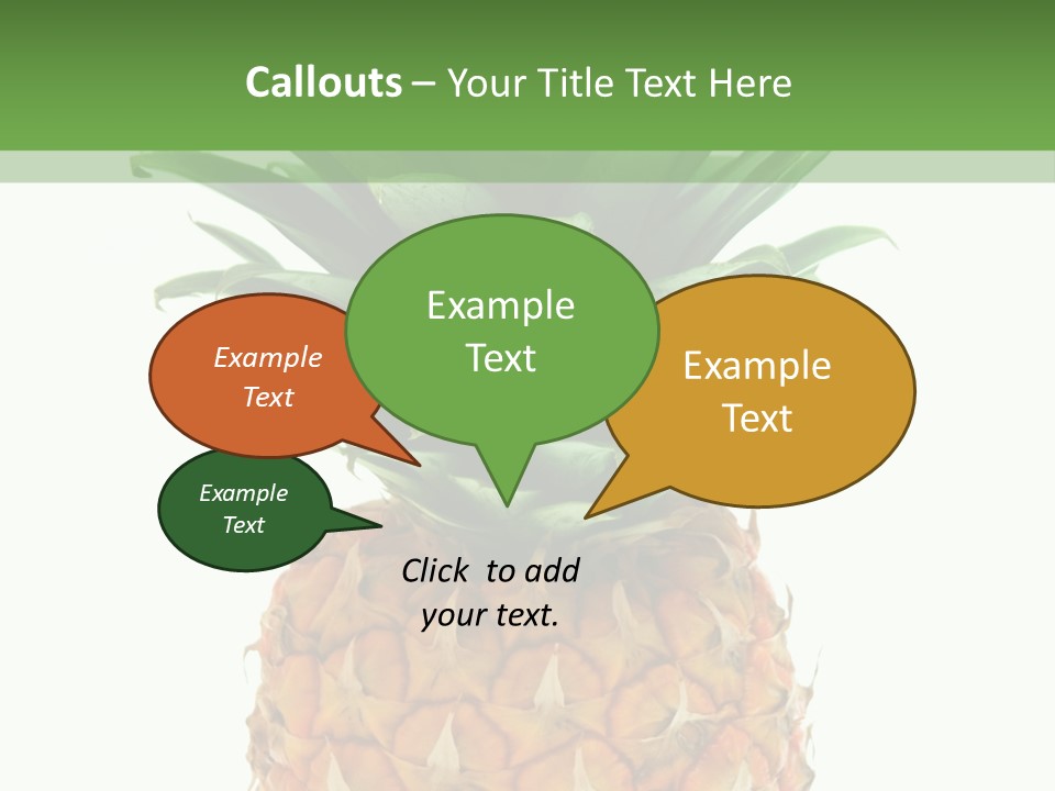 A Pineapple On A White And Green Background PowerPoint Template