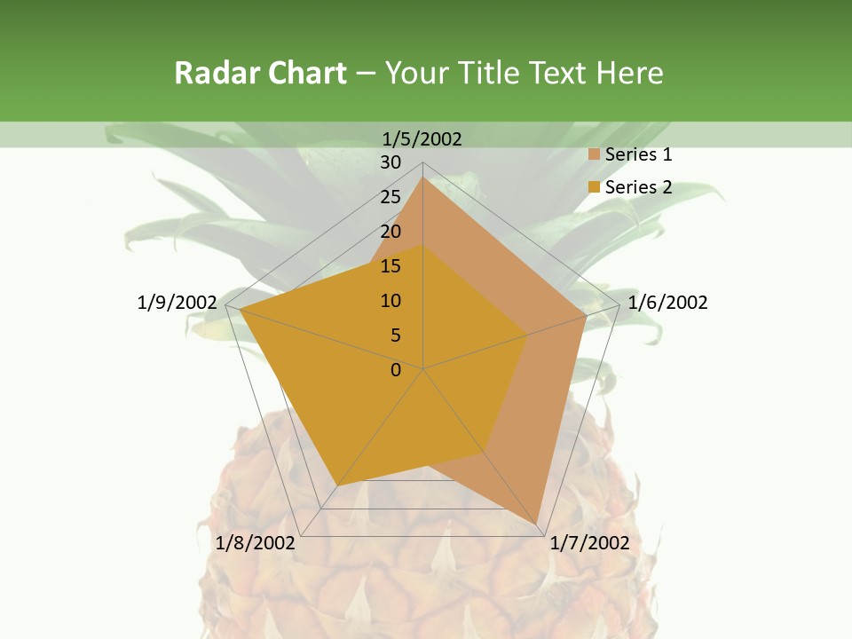 A Pineapple On A White And Green Background PowerPoint Template