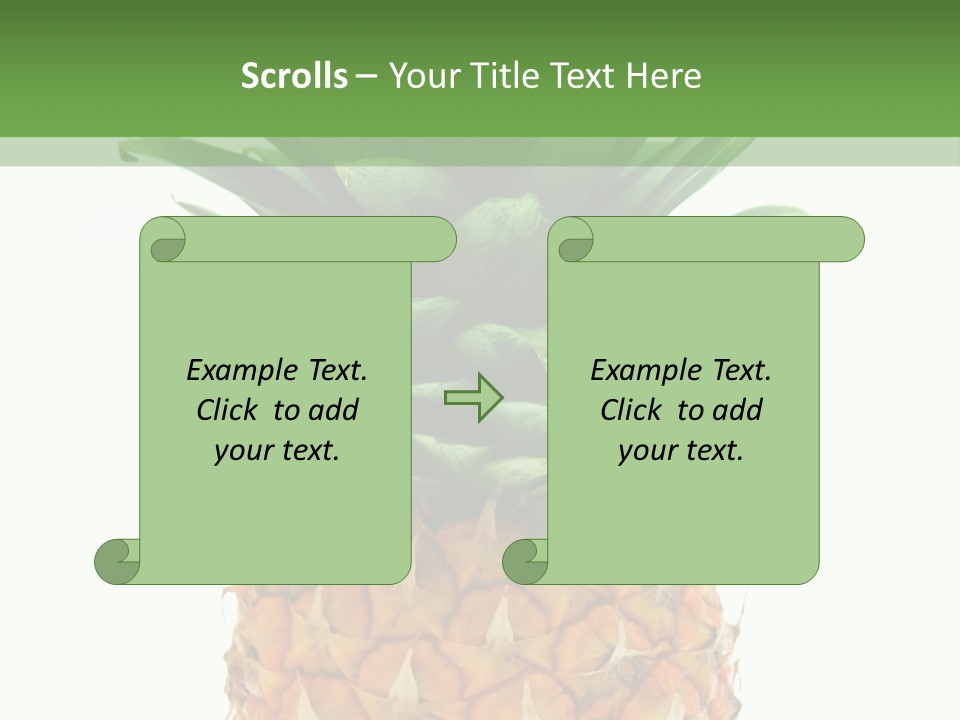 A Pineapple On A White And Green Background PowerPoint Template