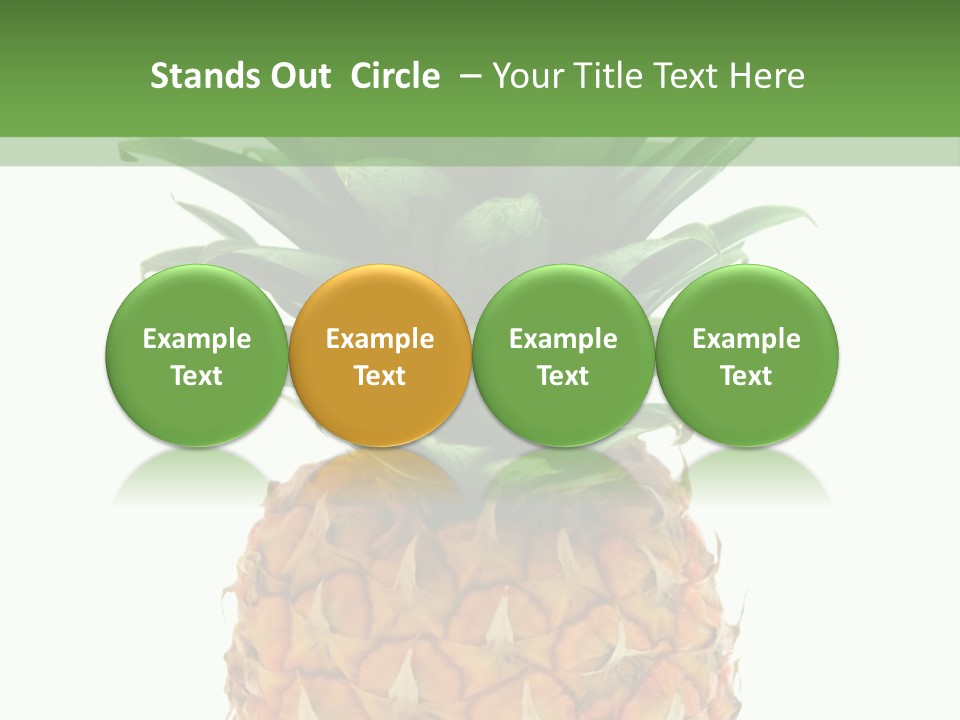 A Pineapple On A White And Green Background PowerPoint Template