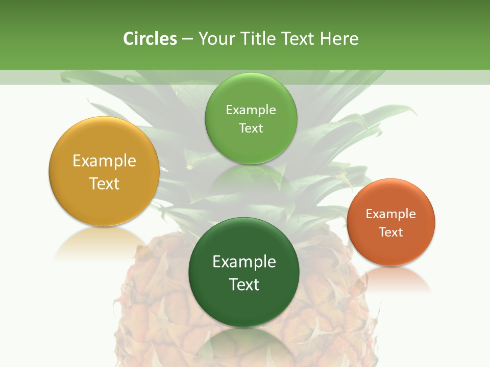 A Pineapple On A White And Green Background PowerPoint Template