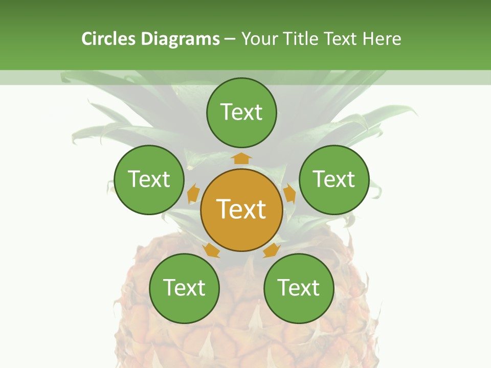 A Pineapple On A White And Green Background PowerPoint Template
