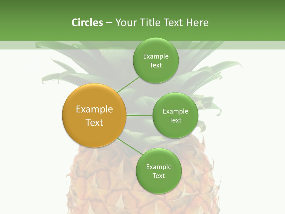 A Pineapple On A White And Green Background PowerPoint Template