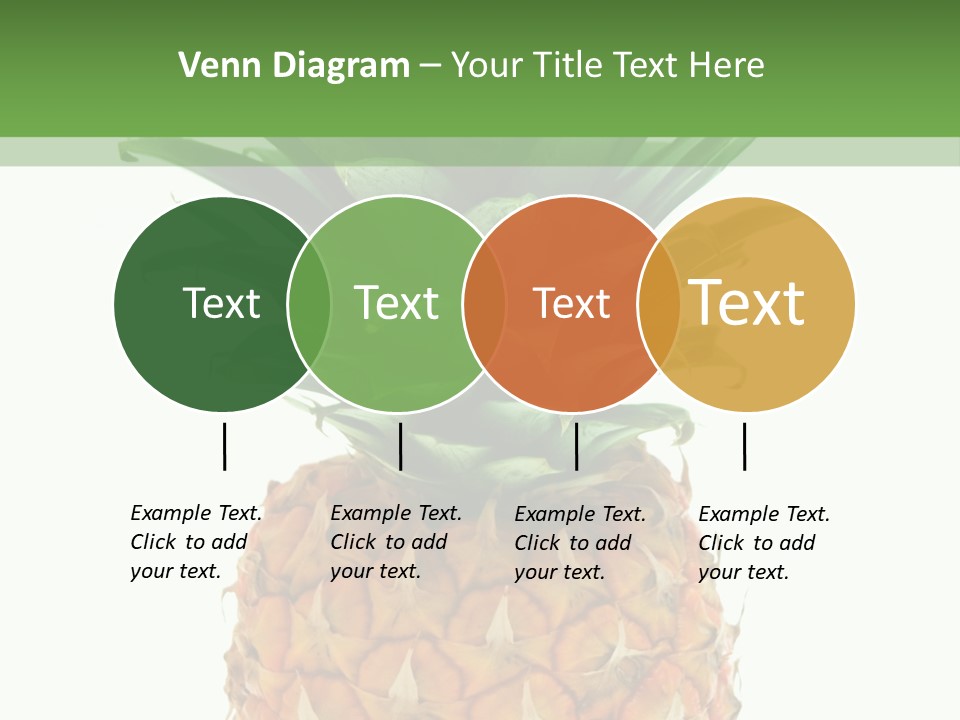 A Pineapple On A White And Green Background PowerPoint Template