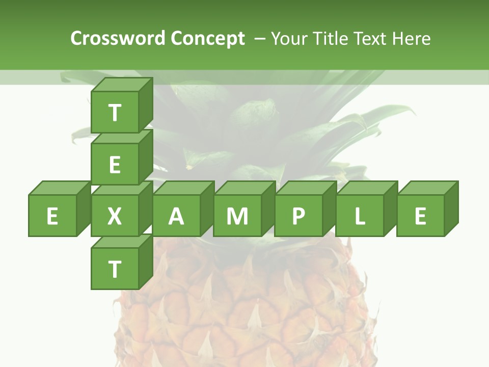 A Pineapple On A White And Green Background PowerPoint Template