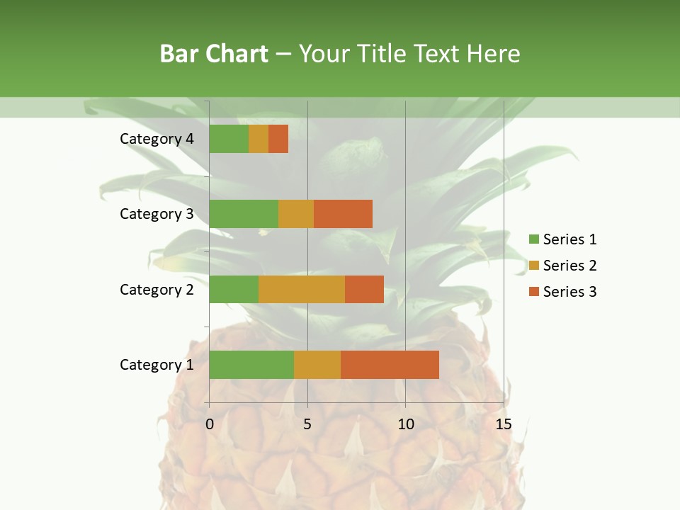 A Pineapple On A White And Green Background PowerPoint Template