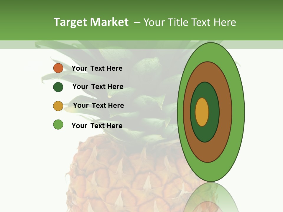 A Pineapple On A White And Green Background PowerPoint Template