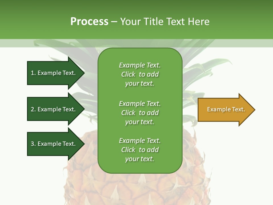 A Pineapple On A White And Green Background PowerPoint Template