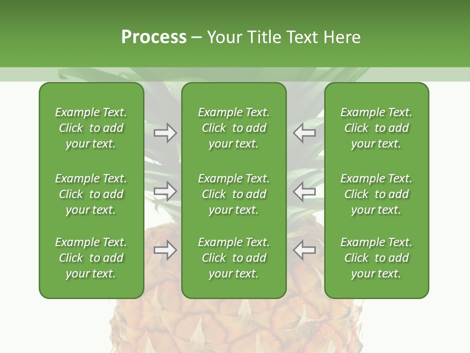 A Pineapple On A White And Green Background PowerPoint Template