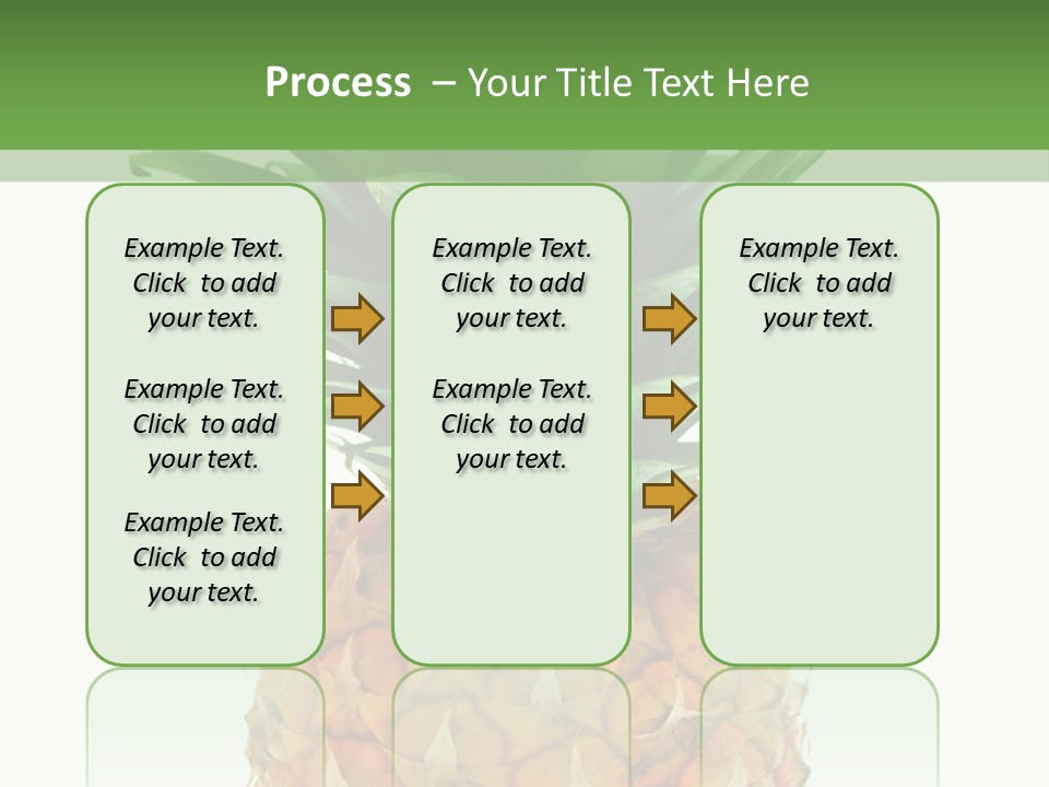 A Pineapple On A White And Green Background PowerPoint Template