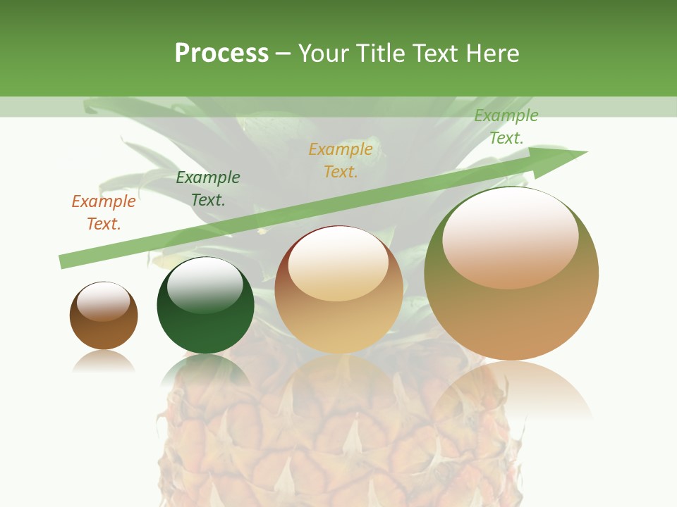 A Pineapple On A White And Green Background PowerPoint Template