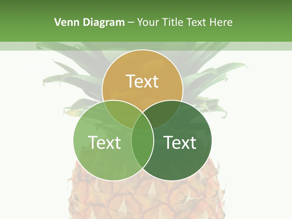 A Pineapple On A White And Green Background PowerPoint Template