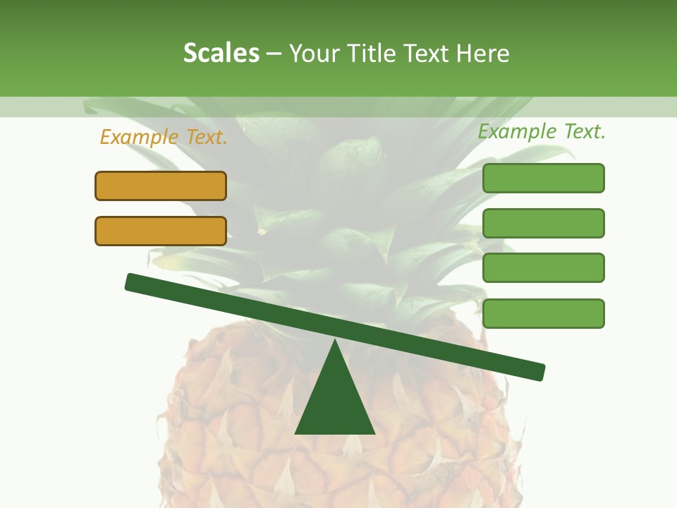 A Pineapple On A White And Green Background PowerPoint Template
