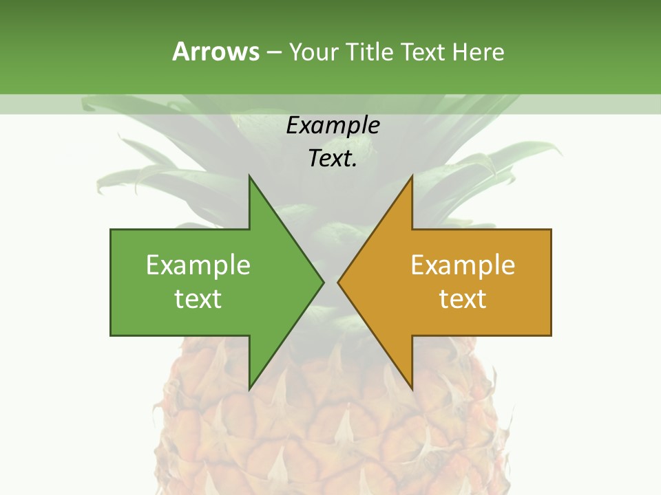 A Pineapple On A White And Green Background PowerPoint Template