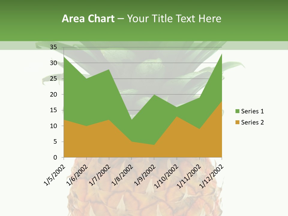 A Pineapple On A White And Green Background PowerPoint Template