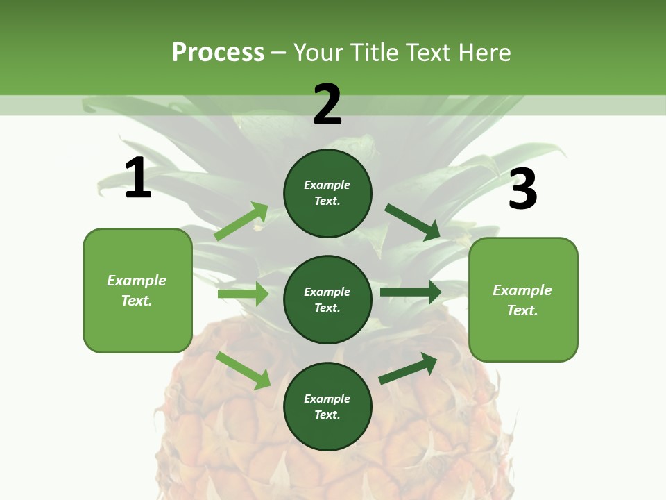 A Pineapple On A White And Green Background PowerPoint Template