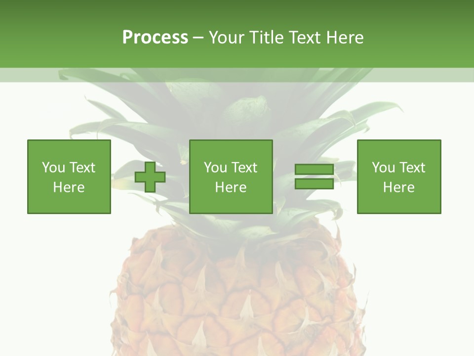 A Pineapple On A White And Green Background PowerPoint Template