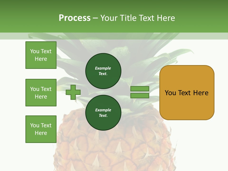 A Pineapple On A White And Green Background PowerPoint Template