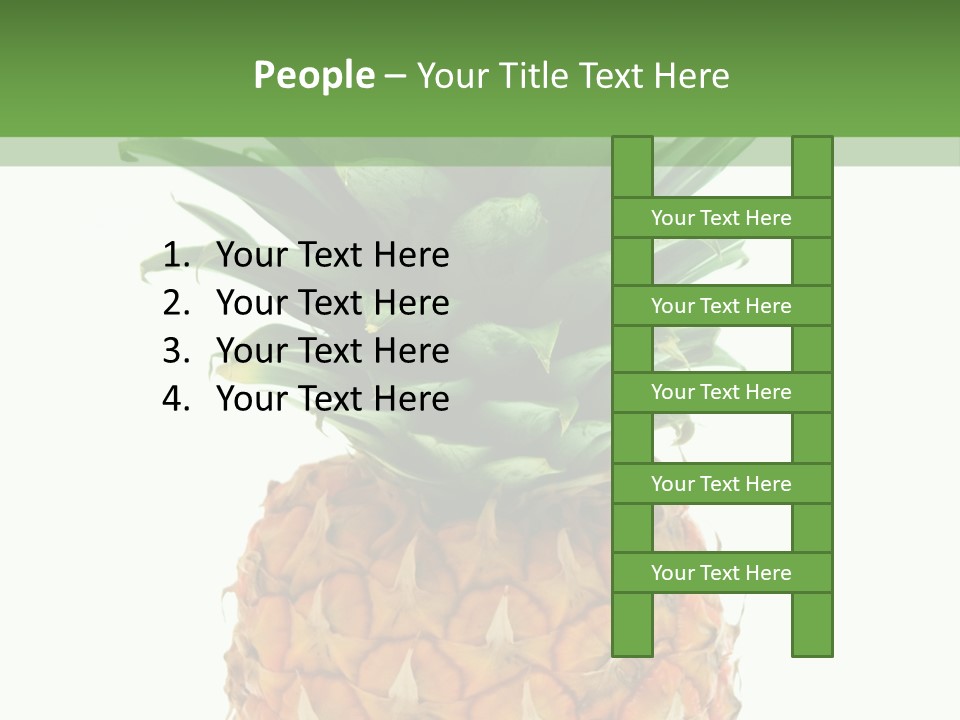 A Pineapple On A White And Green Background PowerPoint Template