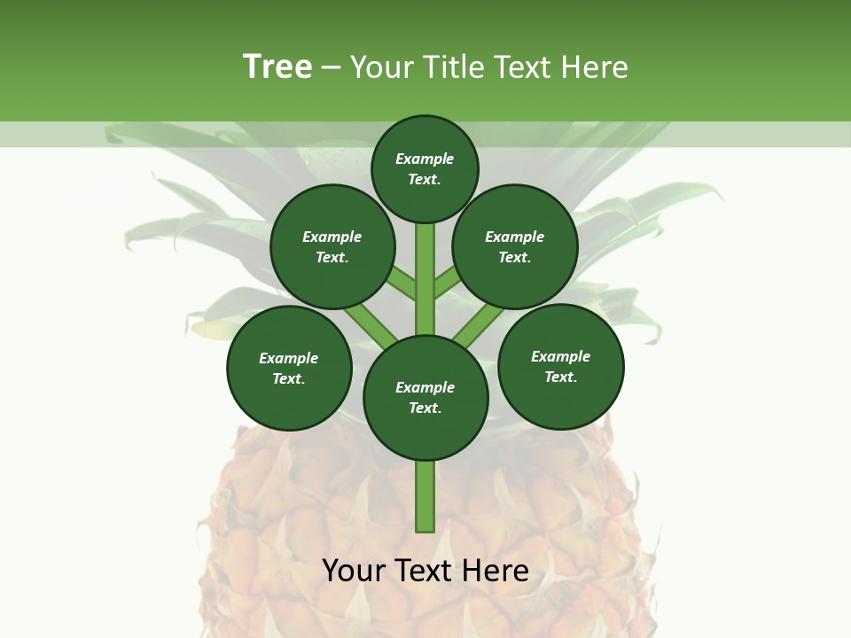 A Pineapple On A White And Green Background PowerPoint Template