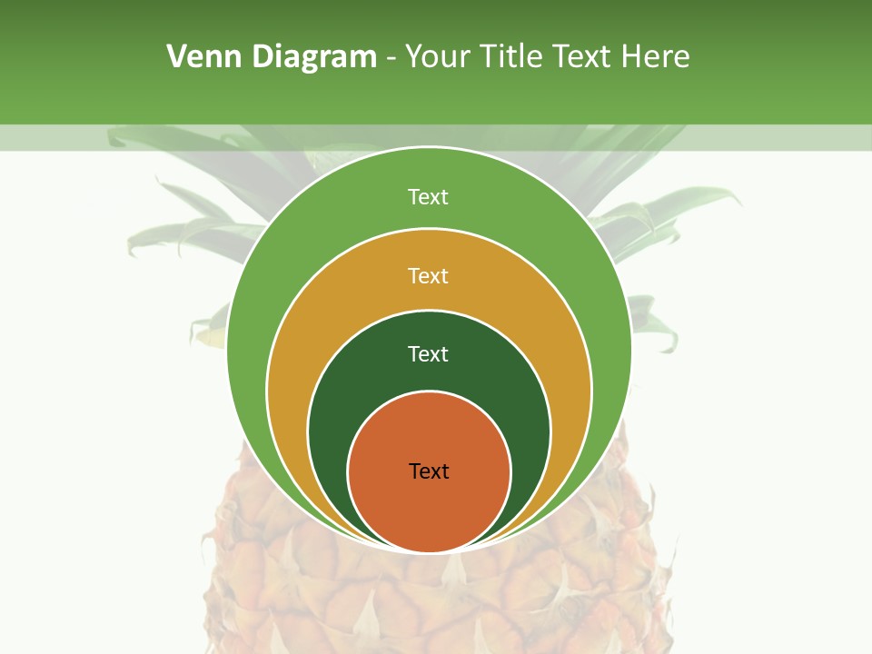 A Pineapple On A White And Green Background PowerPoint Template