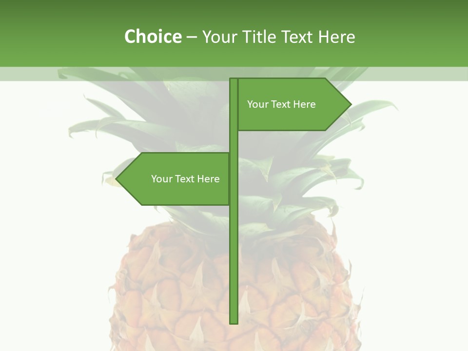 A Pineapple On A White And Green Background PowerPoint Template