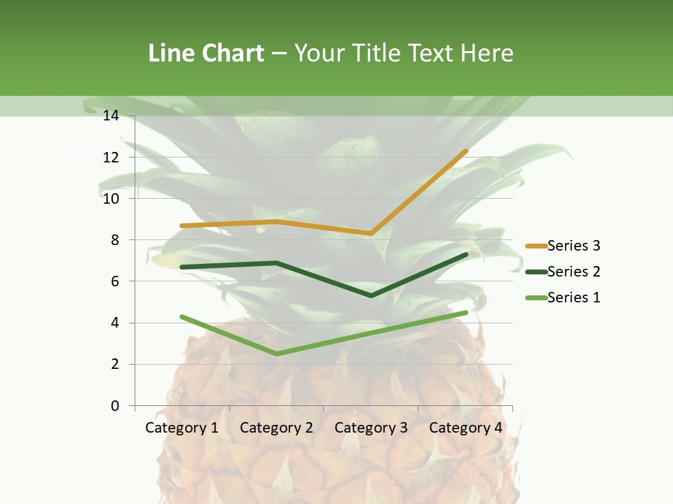 A Pineapple On A White And Green Background PowerPoint Template
