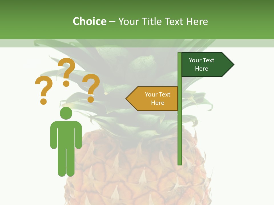 A Pineapple On A White And Green Background PowerPoint Template