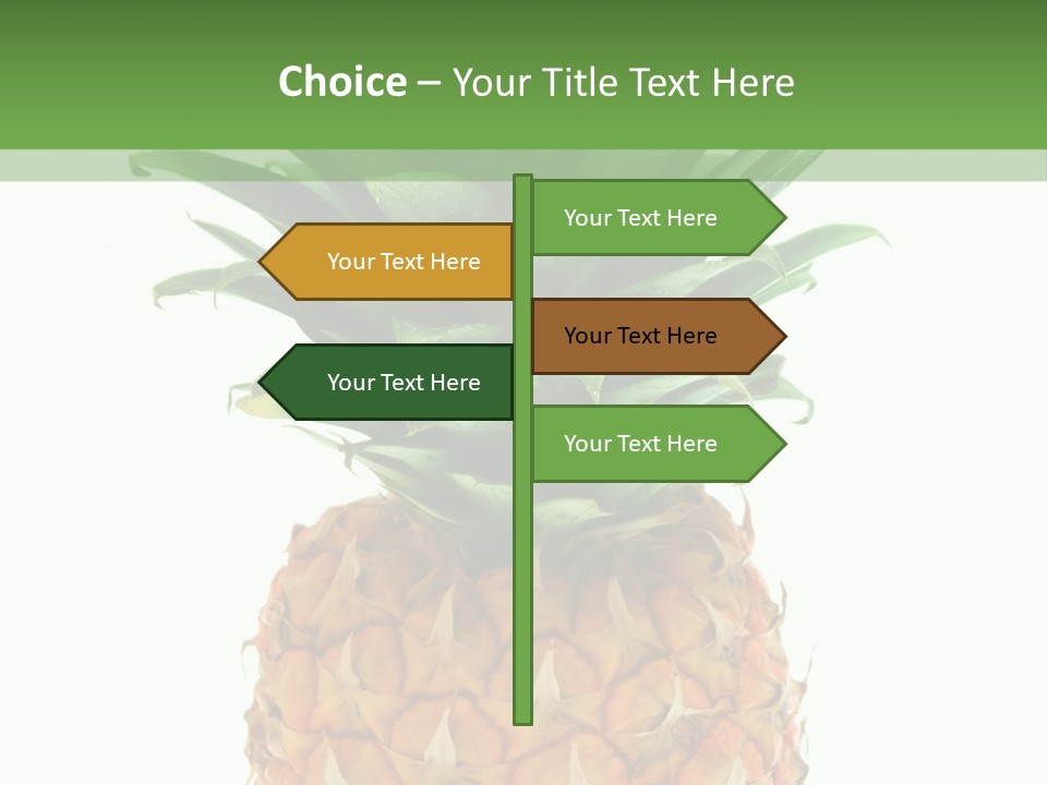 A Pineapple On A White And Green Background PowerPoint Template