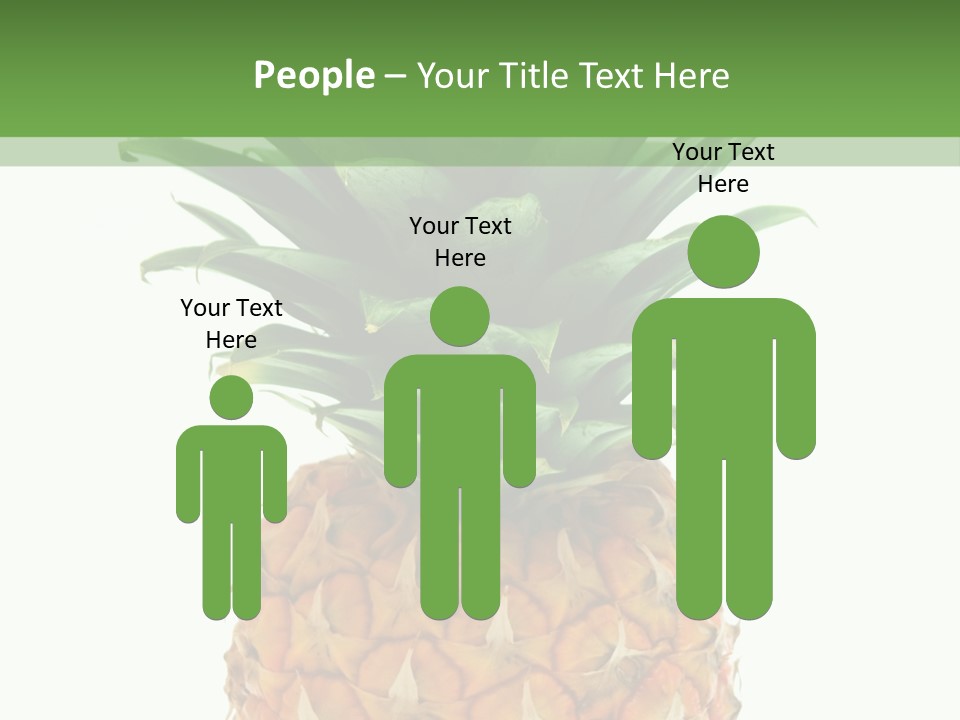 A Pineapple On A White And Green Background PowerPoint Template
