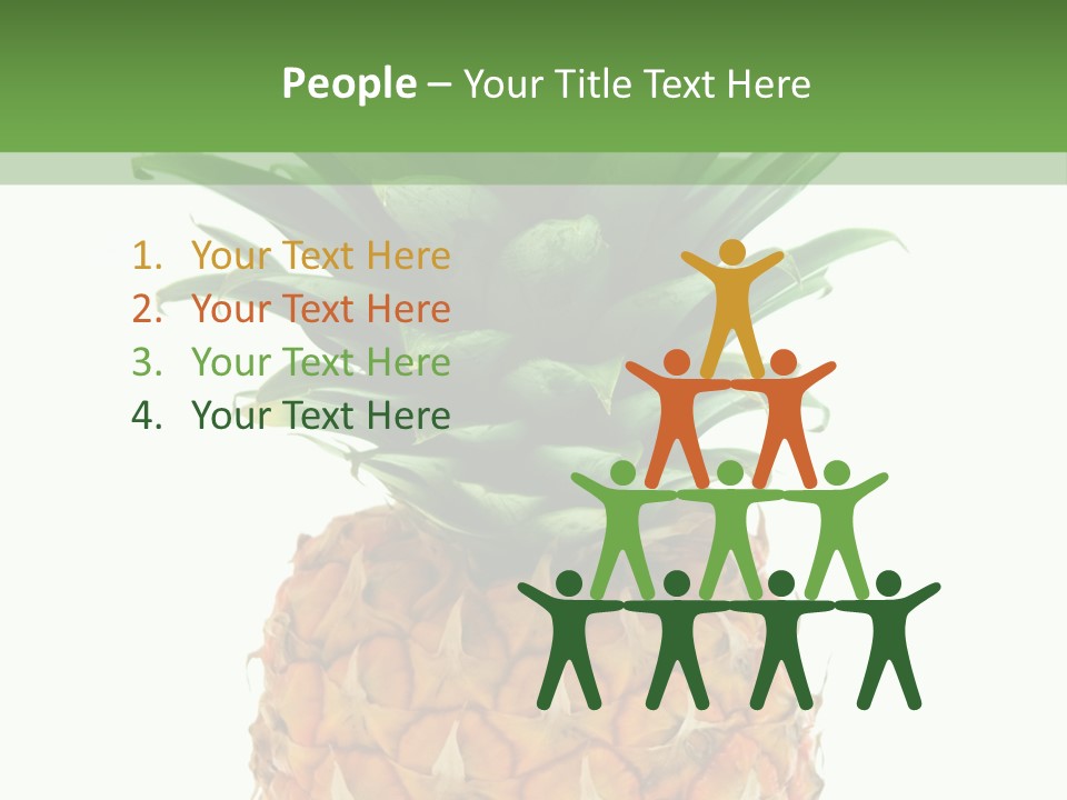 A Pineapple On A White And Green Background PowerPoint Template