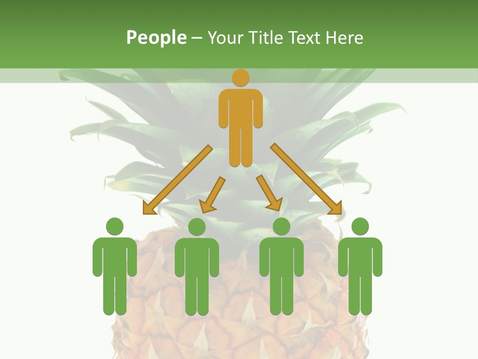 A Pineapple On A White And Green Background PowerPoint Template