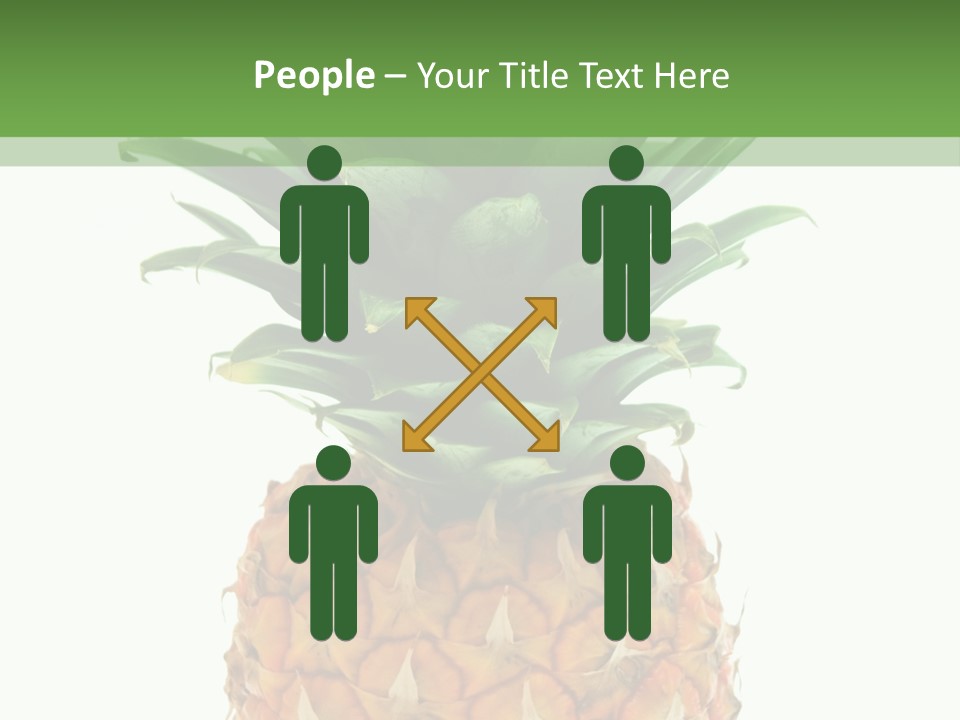 A Pineapple On A White And Green Background PowerPoint Template