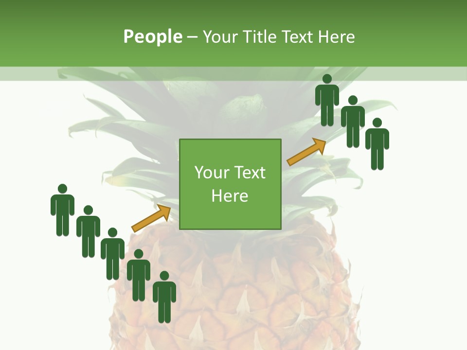 A Pineapple On A White And Green Background PowerPoint Template