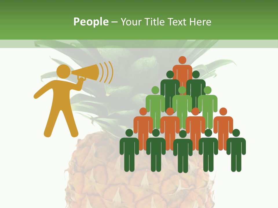 A Pineapple On A White And Green Background PowerPoint Template